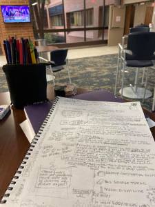 Trying to keep time moving by working on my illustrative journaling